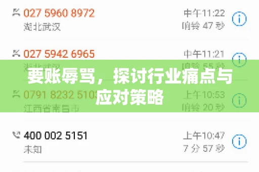 要账辱骂，探讨行业痛点与应对策略
