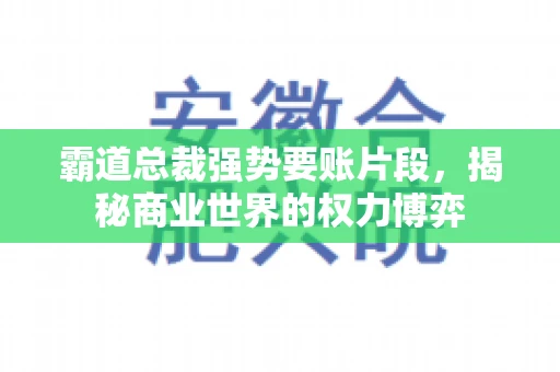 霸道总裁强势要账片段，揭秘商业世界的权力博弈