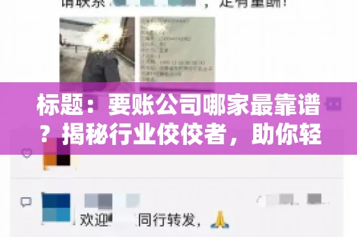标题：要账公司哪家最靠谱？揭秘行业佼佼者，助你轻松追回欠款